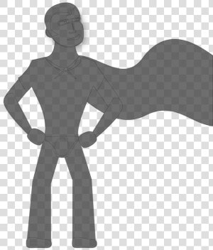 Superhero  Stance  Cape  Gray  Silhouette  Comic  Wind   Superhero Silhouette Clip Art  HD Png Download