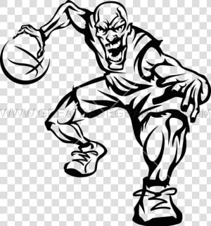 Basketball Clipart Black And White Png   Black And White Basketball Players Clip Art  Transparent Png