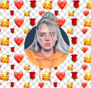  billieeilish  billie Eilish  emoji  billie  eilish   Billie Eilish With Emojis  HD Png Download