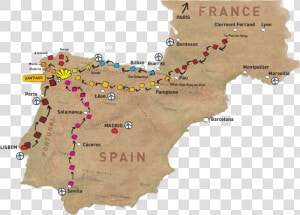 I M A Couch Potato But For Some Reason  The Idea Of   Camino De Santiago Map Of Routes  HD Png Download