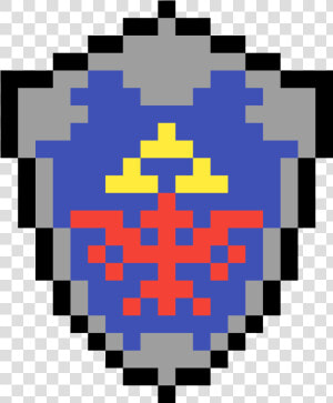 Hyrule Shield Pixel Art   8 Bit Link Shield  HD Png Download