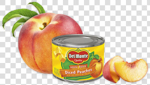 Diced Yellow Cling Peaches In 100  Juice   Del Monte 100 Calories Sliced Peaches  HD Png Download