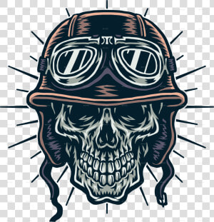 Skull Wearing Helmet  HD Png Download