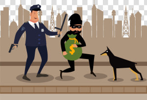 Thief Vector Police   Police Officer Arresting Criminal  HD Png Download