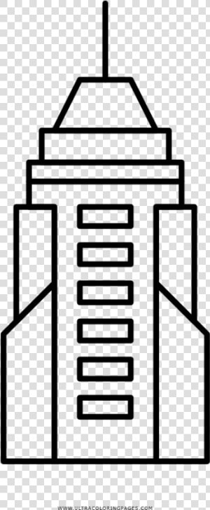 Empire State Building Coloring Page   Line Art  HD Png Download