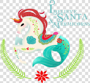 Christmas Mermicorn Dribbble   Mermicorn  HD Png Download