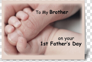 Brother On First Father S Day  Baby Hand Greeting Card   Son Happy First Fathers Day  HD Png Download