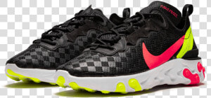 Nike React Element 55 Black Crimson Volt  HD Png Download