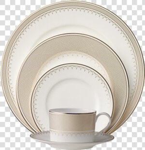 Lattice Gold 5 piece Place Setting   Saucer  HD Png Download