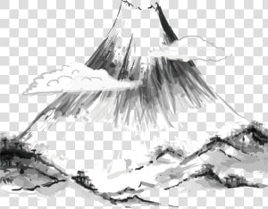 Drawing Japan Mountains   Drawing Art Of Japan  HD Png Download