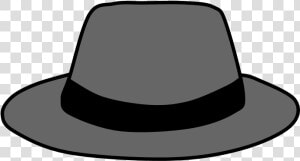 Hat  Fedora  Gray  Black Band   Fedora  HD Png Download