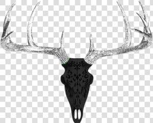 Clip Art Glitter Deer Head   Painted Black Deer Skull  HD Png Download