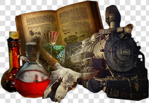 Alchemy Book And Potions  HD Png Download