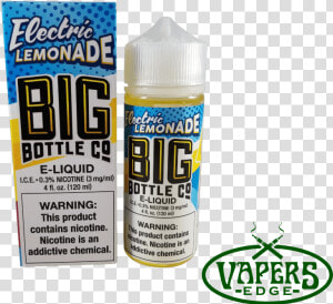 Electric Lemonade By Big Bottle Co Eliquid  clearance    Bottle  HD Png Download