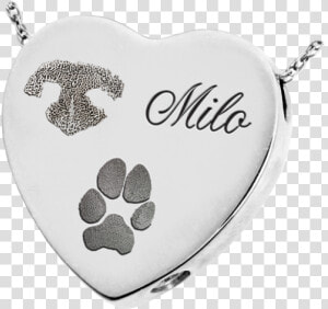 Cremation Heart Necklace Dog  HD Png Download