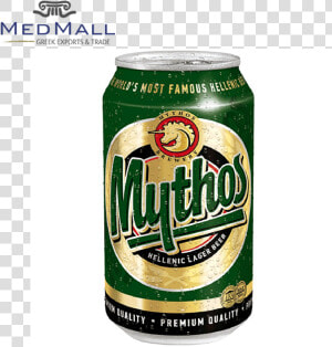 Greek Lager Beer In Metal Tin Can Packaging 4 Pack   Mythos Beer Can Size  HD Png Download