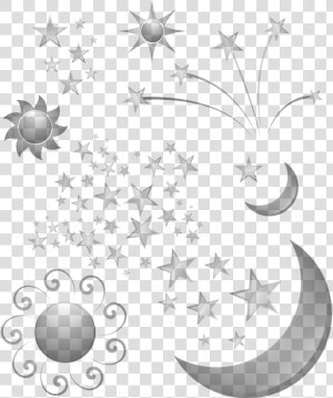 Transparent Moon And Stars Clipart Black And White   Estrelas Lua Sol Png  Png Download