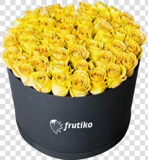 Yellow Roses Black Box   Buket Rose  HD Png Download