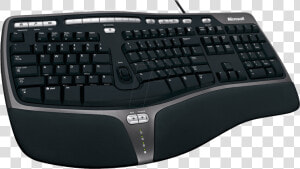 Keyboard Usb Black Ergonomic Microsoft  HD Png Download