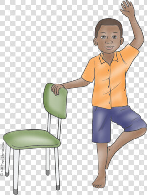 5 Winter Yoga Poses Using A Chair   Tree Pose Kids  HD Png Download