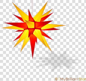 Original Herrnhut Paper Star  Yellow   Red    70 Cm   Erzgebirge Weihnachtsstern Mit Beleuchtung  HD Png Download