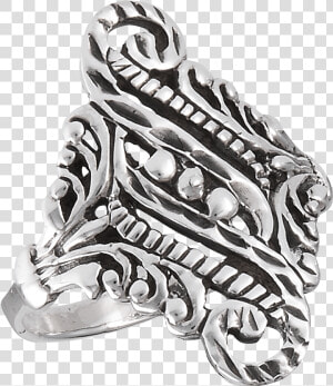 Sterling Silver Scrollwork Ring   Titanium Ring  HD Png Download