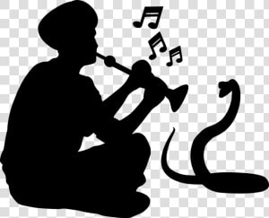 Snake  Charmer  Silhouette  Indian  Jaipur  Music   People Sitting Reading Silhouette  HD Png Download