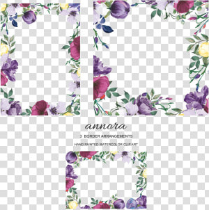 Violet Floral Border Png Download Image   Plum Floral Border  Transparent Png