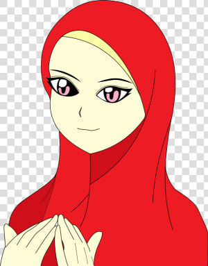 Muslim Girl   Cute Cartoon Girl Muslimah  HD Png Download