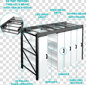 Suspended Shelving System   Pallet Rack Sliding Shelves  HD Png Download