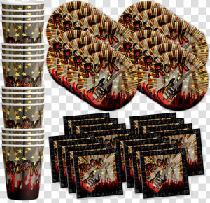 Rock Star Guitar Birthday Party Tableware Kit For 16   Guitar Birthday Plates  HD Png Download