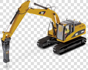 Cat 320d L Hydraulic Excavator With Hammer   Cat Excavator 320d  HD Png Download