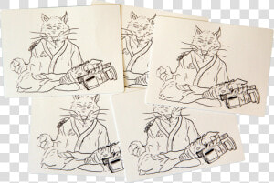 Image Of Sk8rats Master Splinter Meditation Sticker   Sketch  HD Png Download