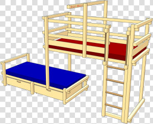 Bunk Bed Laterally Staggered   Bunk Bed  HD Png Download