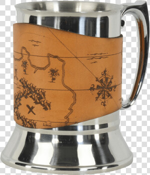 Pirate Map Tankard With Leather Wrap   Tankard  HD Png Download