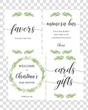 Printable Greenery Baby Shower Decor Package By Littlesizzle   Printable Baby Shower Greenery Decor  HD Png Download