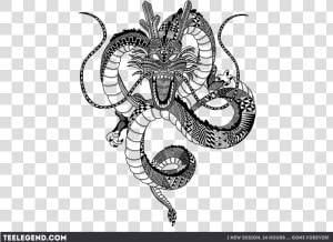 Shenron Black And White   Png Download   Aztec Shenron  Transparent Png