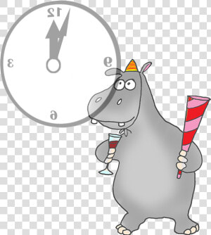 Happy new Year New Years Clipart Funny Transparent   Hippo New Year 2019  HD Png Download