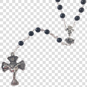 Black First Communion Rosary   Bead  HD Png Download