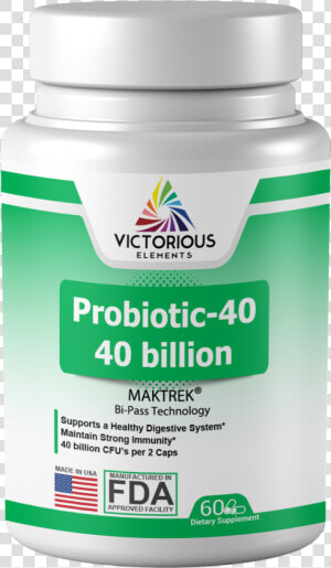 Probiotic 40 60 Caps   Agaricus  HD Png Download