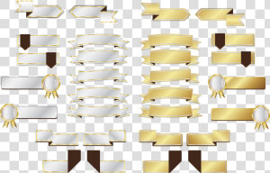 Ribbon Clip Art Gold   Free Vector White Golden Ribbon  HD Png Download