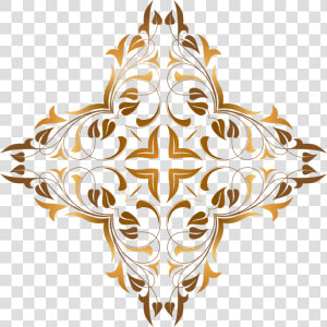 Flower Visual Arts Fl Design Gold   Background Motif Emas Png  Transparent Png