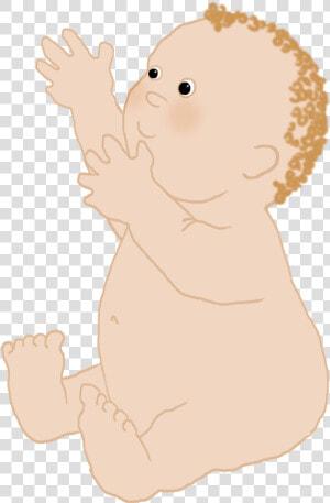 Cute Baby With Blond Curls   Illustration  HD Png Download