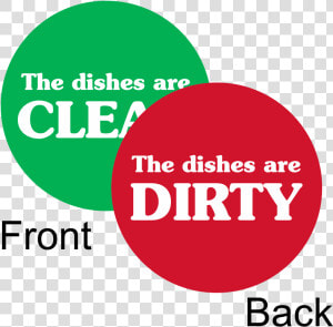 Dishes Dirty   Clean 2 sided Magnetic Status Labels   Circle  HD Png Download