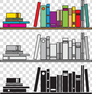 Transparent Bookshelves Clipart   Books On Shelf Vector  HD Png Download