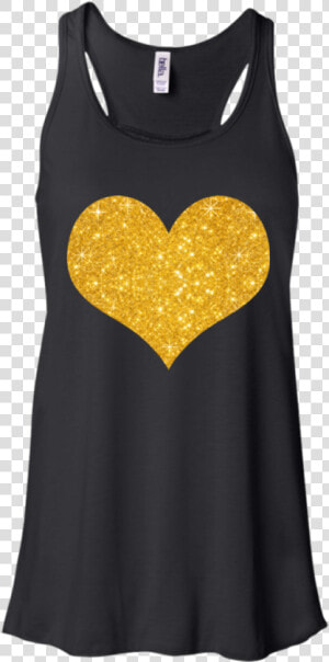 Gold Glitter Heart For Valentine S Day Men women Tank   Bella   Canvas Women  39 s B8800 Flowy Racerback Tank  HD Png Download