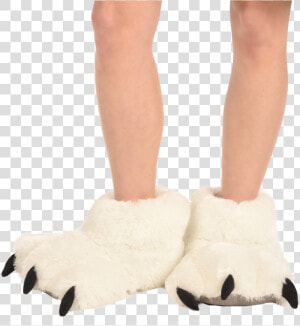 Polar Bear   White Polar Bear Feet Slippers  HD Png Download