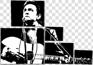 Johnny Cash School Glue Painting By Pasted Energy Studio   Johnny Cash  HD Png Download