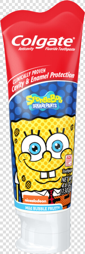 Colgate Spongebob Squarepants Fluoride Toothpaste Mild   Colgate For Kids Spongebob  HD Png Download