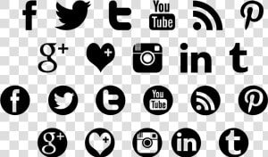 Social Media Logos Png No Background   Social Media Icons Black Transparent  Png Download